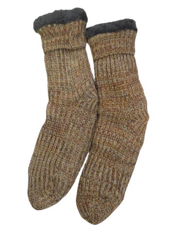 Chaussons chaussettes marron clair
