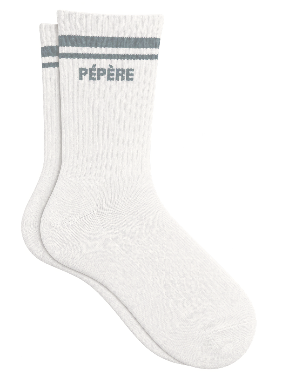 Chaussette homme - message 'PÉPÈRE' gris sur fond écru