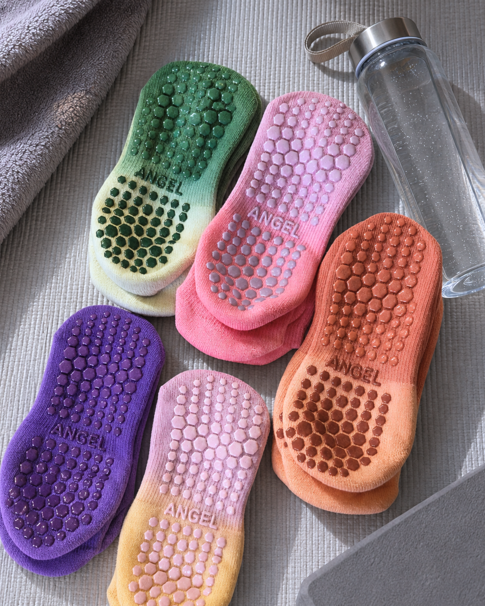 Chaussettes courtes Yoga et Pilates colorées
