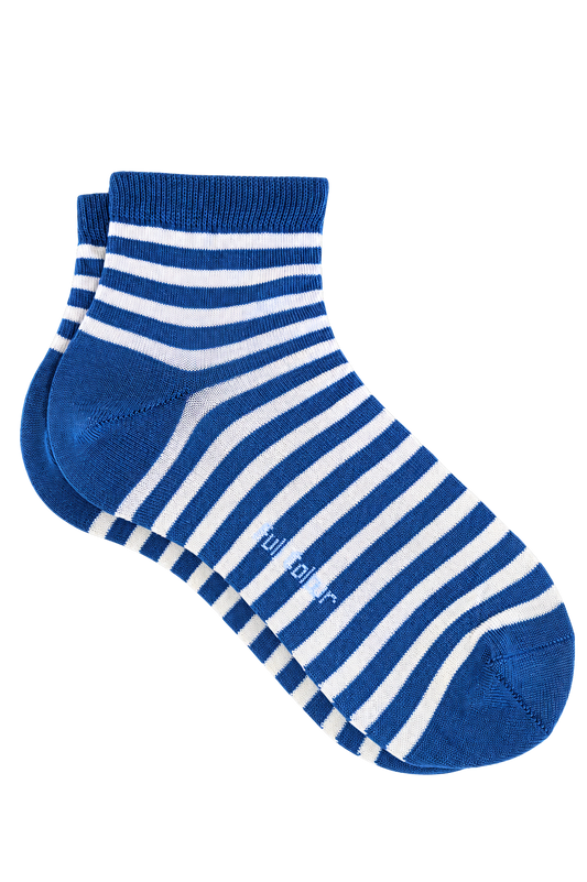 Socquettes à rayures marinières bleu