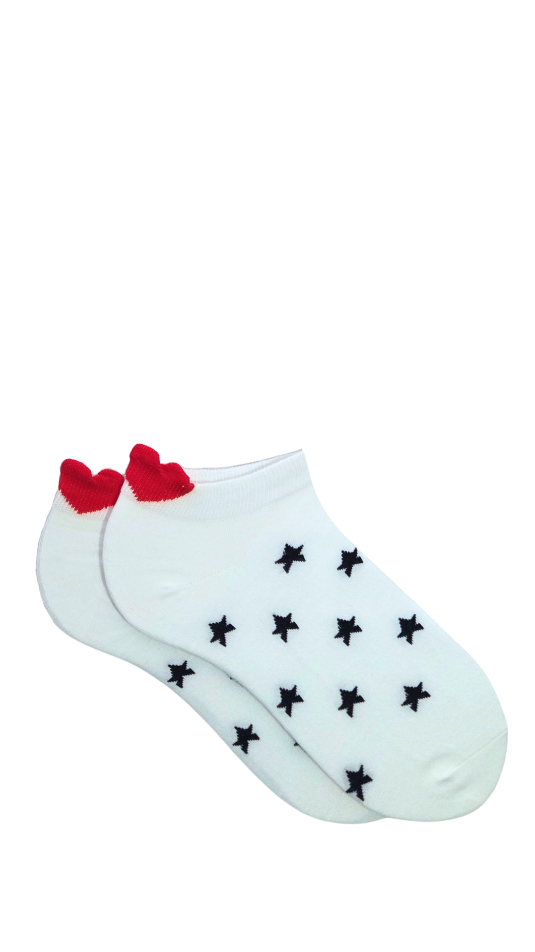 Socquettes avec étoiles bleues et cœur rouge sur languette