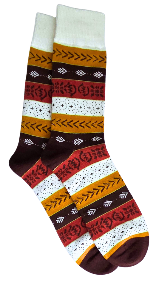 Chaussettes style ethnique motif tribal multicolore
