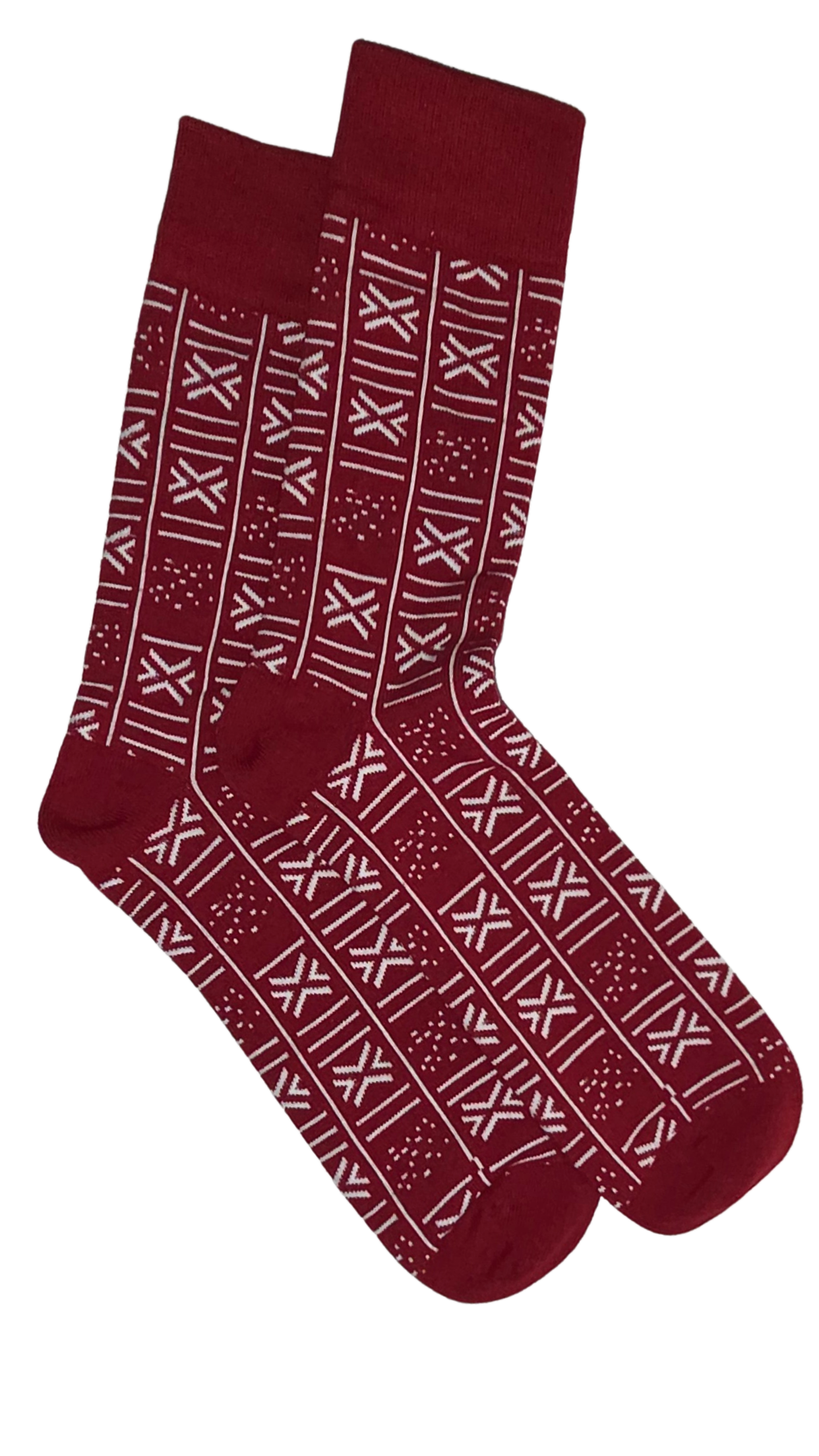 Chaussettes tribales rouge et blanc style ethnique