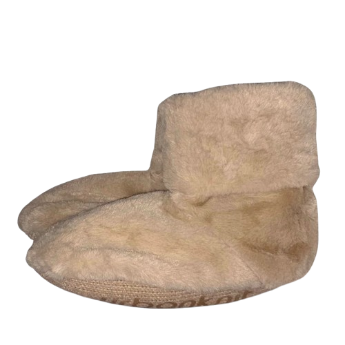 Chaussons montants bottillons fausse fourrure beige