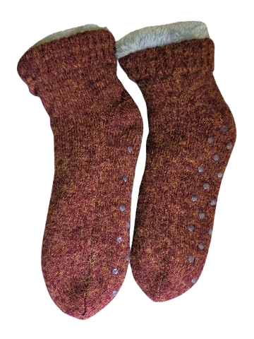 Chaussons chaussettes rouge cerise