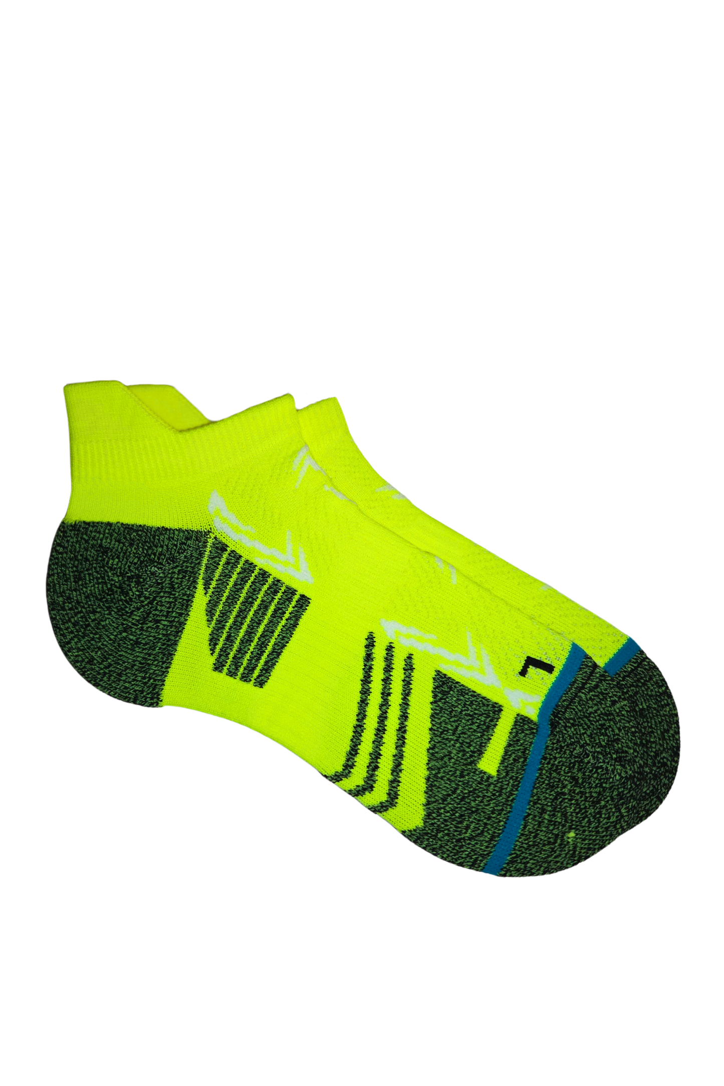 Chaussettes sport design moderne jaune fluo et noir