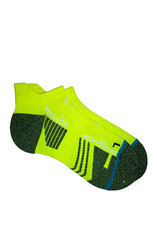 Chaussettes sport design moderne jaune fluo et noir
