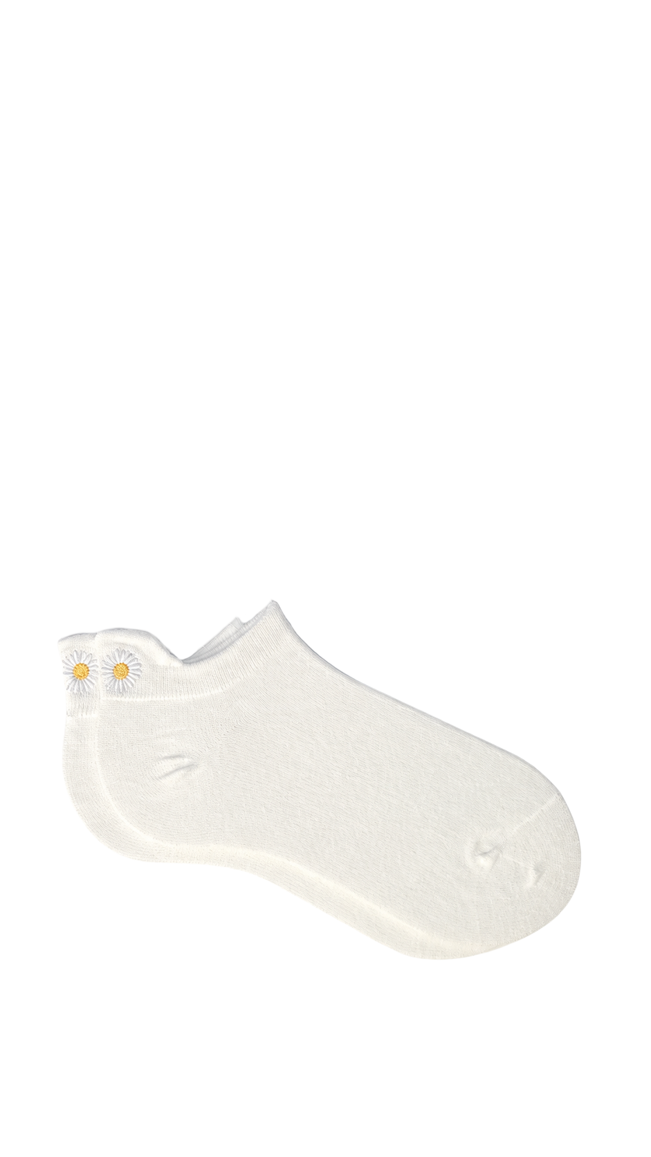 Socquettes à languette fleur - blanc