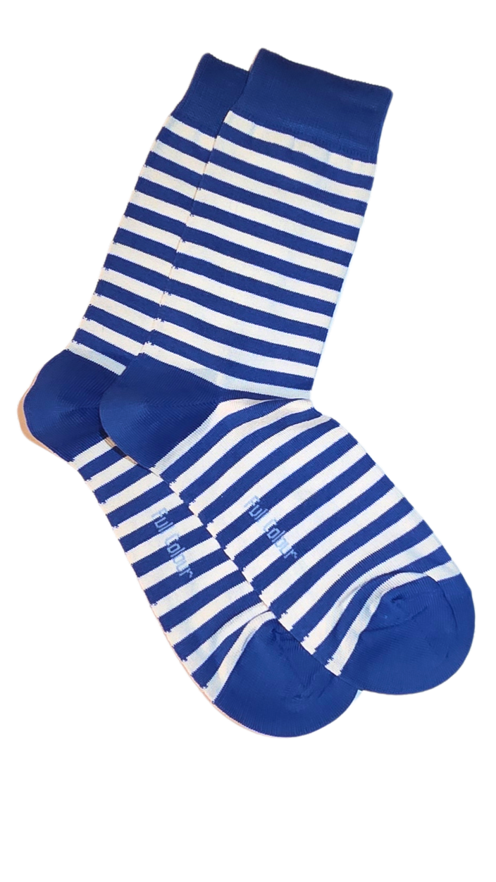 Chaussettes à rayures marinières bleu