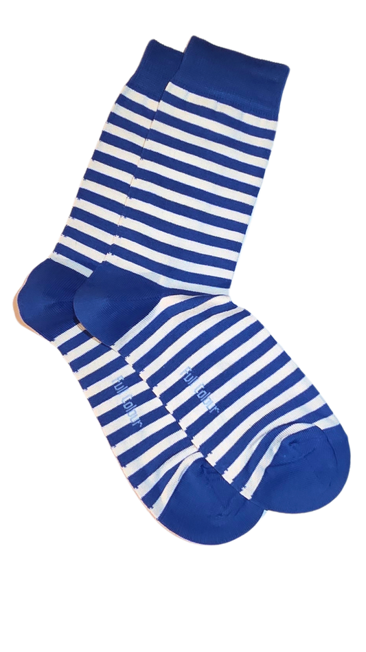 Chaussettes à rayures marinières bleu
