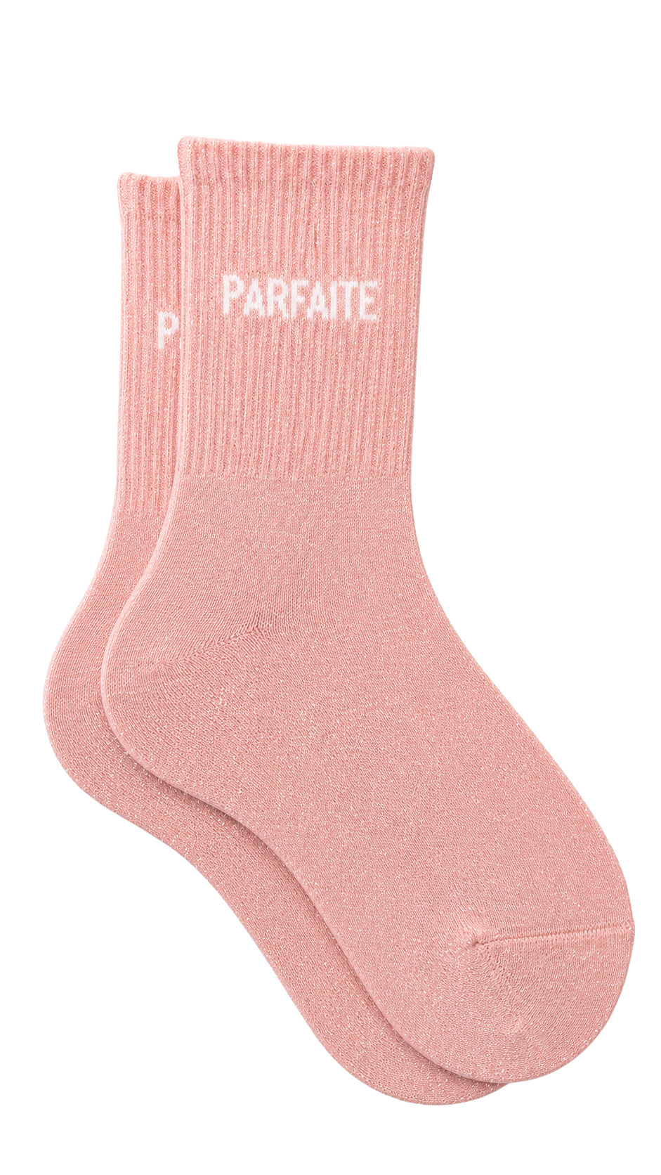 Chaussettes à paillettes avec message "Parfaite" couleur rose