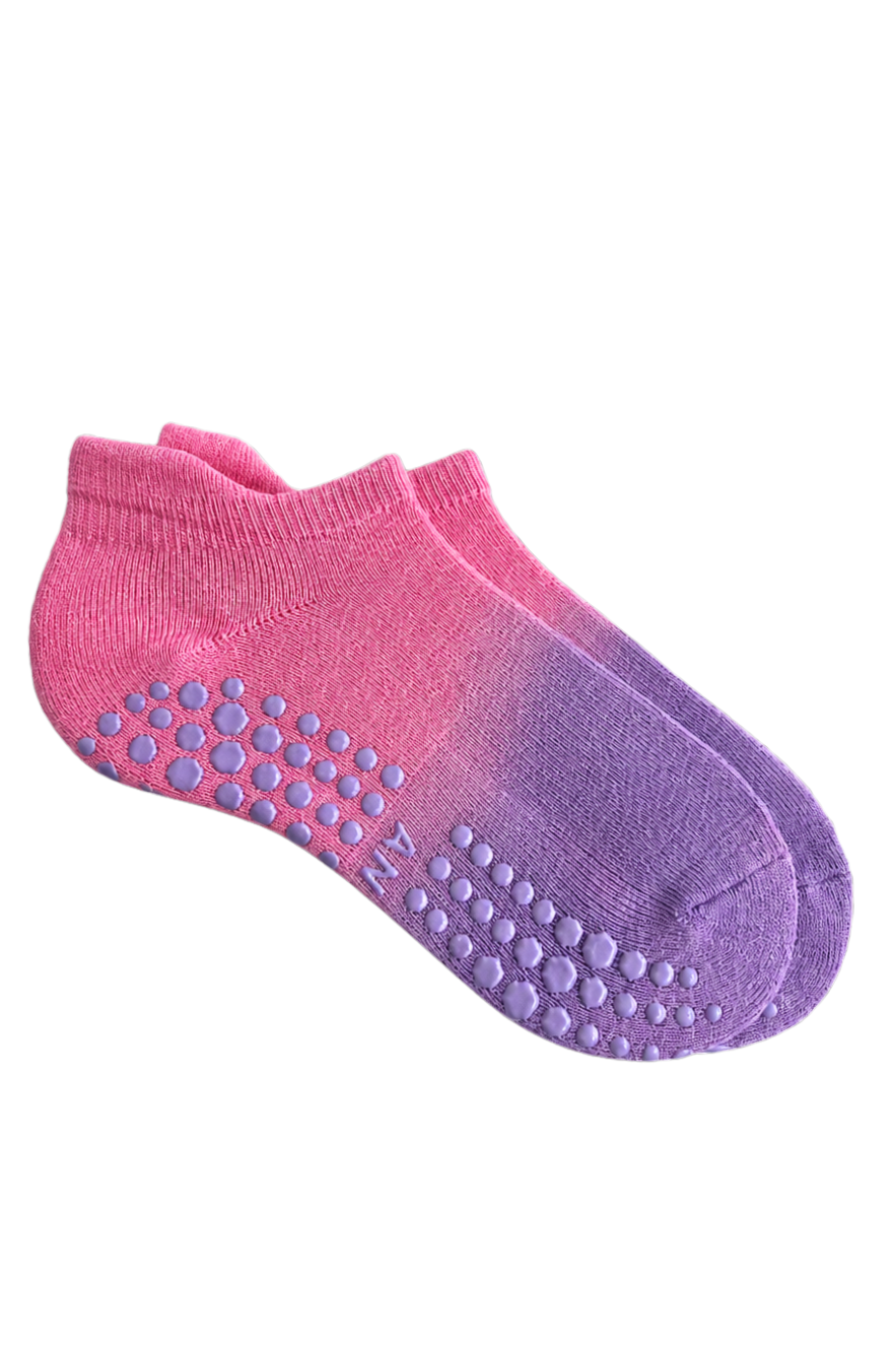 Chaussettes antidérapantes Pilates et yoga rose nuance violet