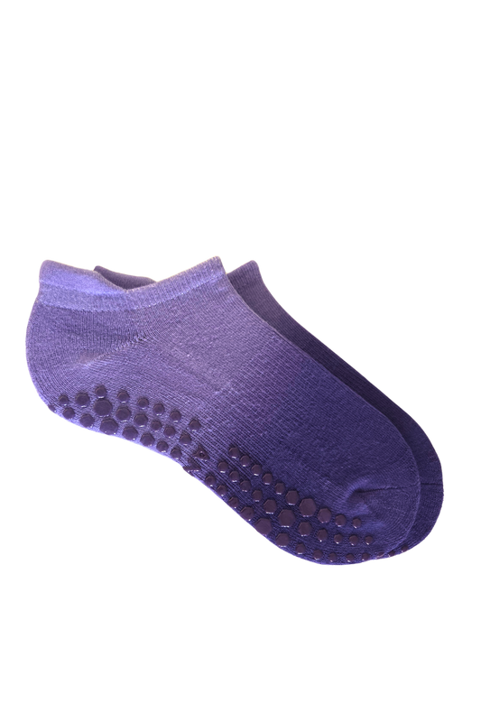 Chaussettes antidérapantes Pilates et yoga Violet nuance foncé