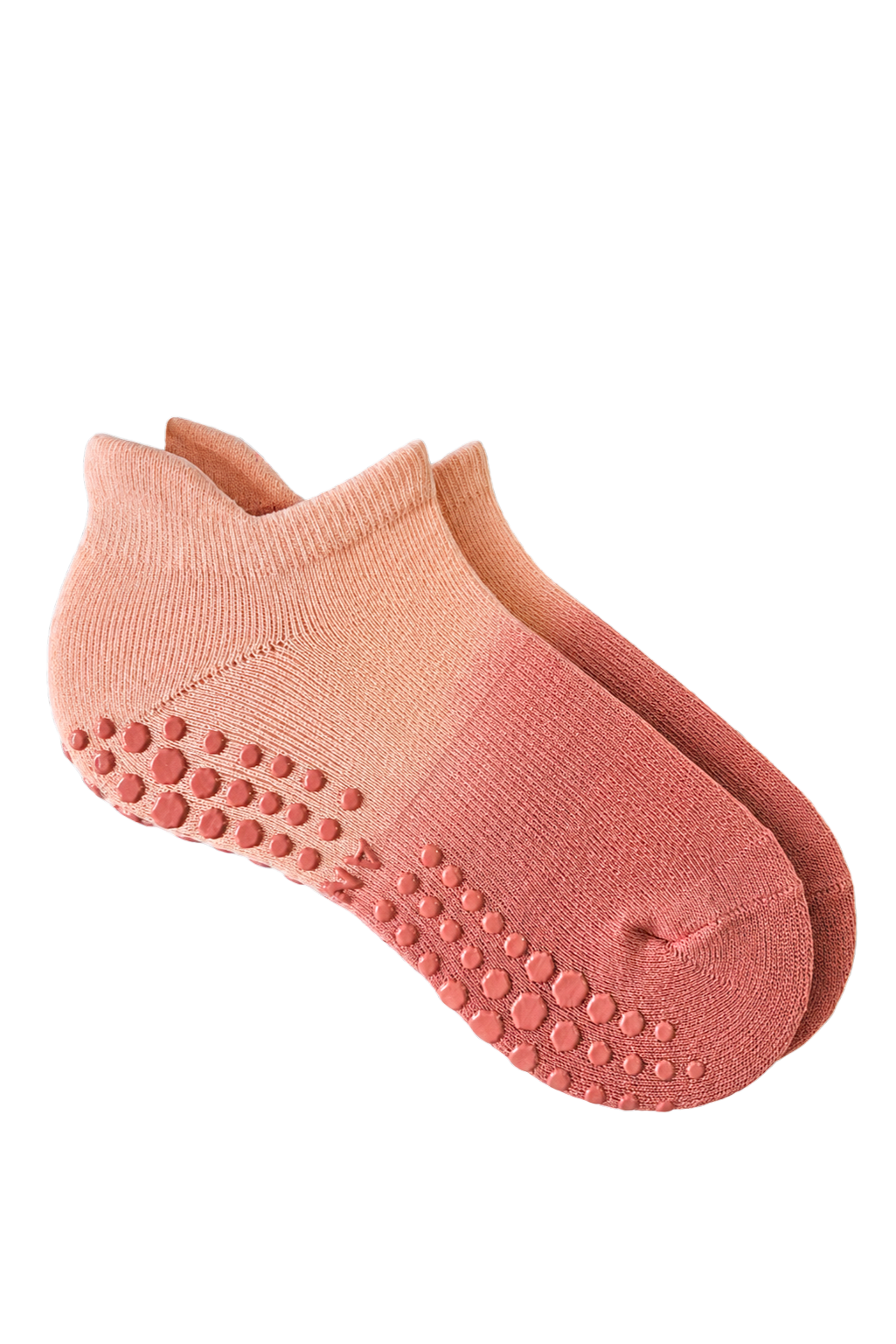 Chaussettes antidérapantes pilates et yoga orange pêche